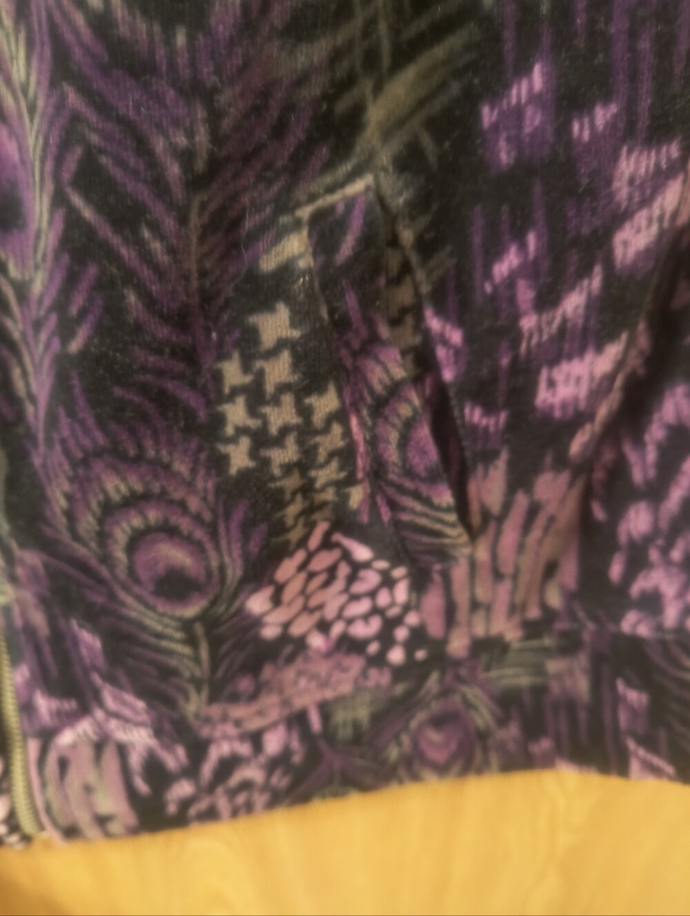 Style & Co Sport Purple Peacock Velour Full Zip Jacket Small Y2K Whimsigoth - Picture 5 of 6